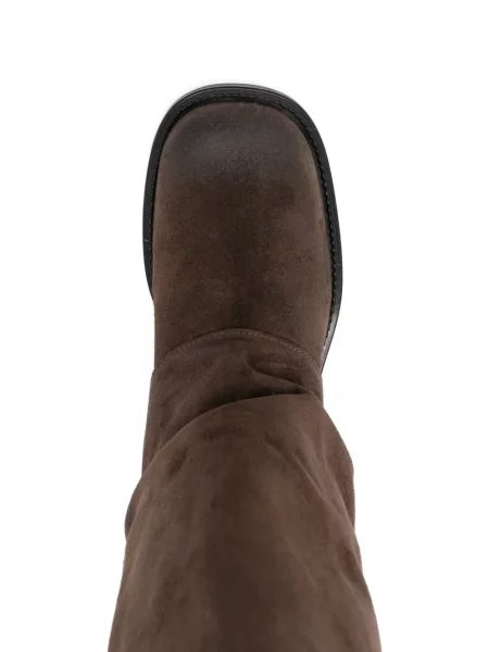 Botine Gisel Moire din piele de căprioară maro