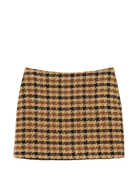 Bouclé fustă Twinset în carouri maro