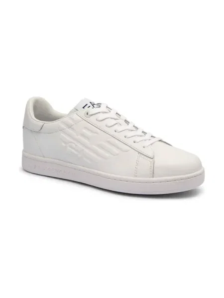 De piele sneakers alb