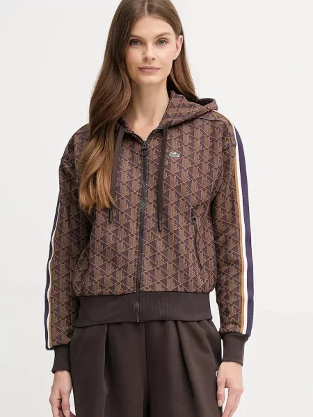 Lacoste bluză cu glugă cu imprimeu