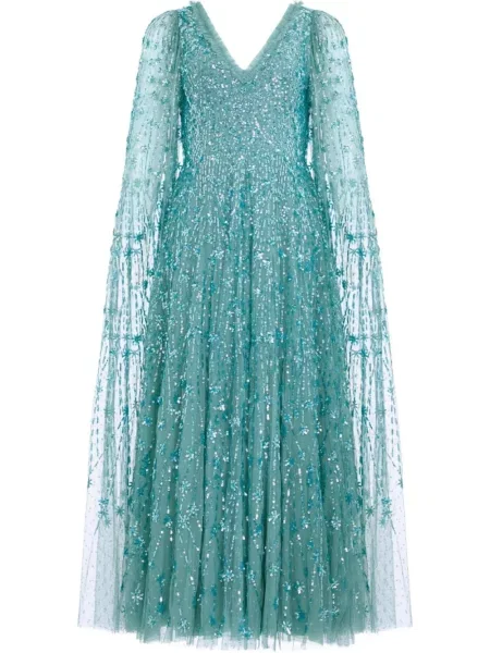 Haljina Needle & Thread sa šljokicama zelena