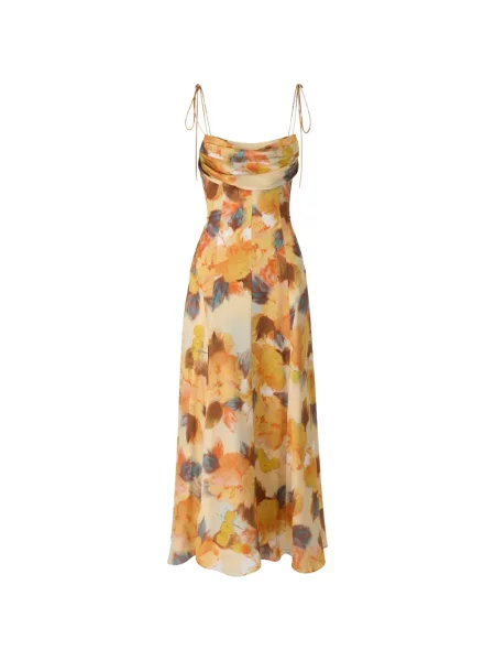 Rochie maxi Cinq A Sept cu model floral cu imagine galben