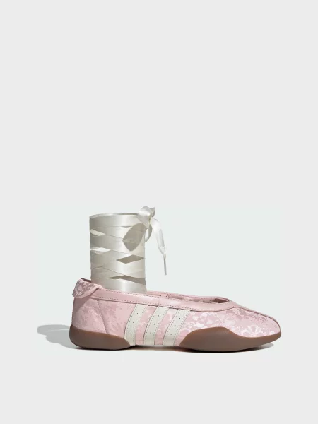 Кожаные балетки Adidas розовые