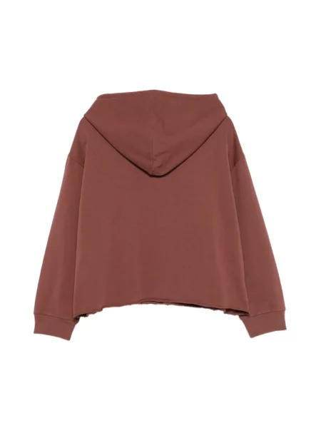 Bluza z kapturem Mm6 Maison Margiela z kapturem z logo brązowa