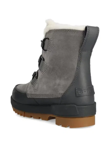 Botine Sorel cu șireturi din dantelă gri