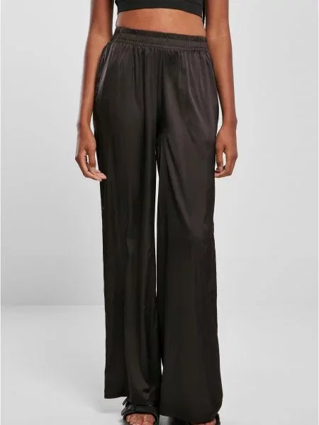 Satenaste hlače Urban Classics črna