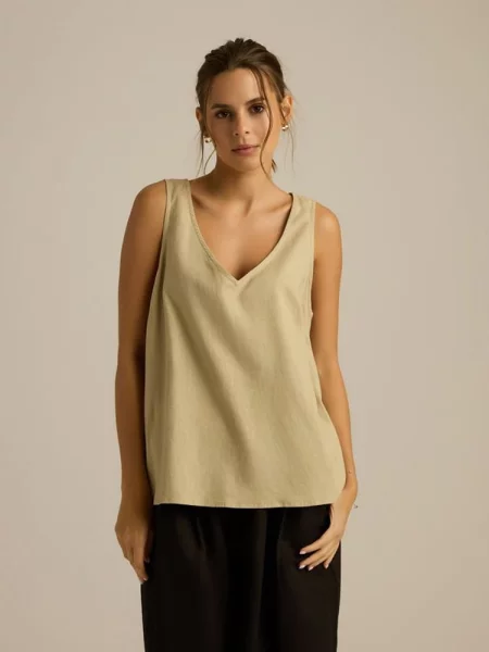 Топ DIVERSE льон/віскоза бежевий