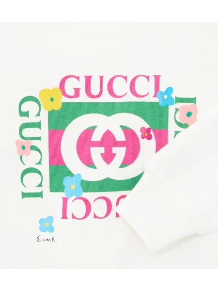 Gyerek fleece melegítő felső Gucci fehér
