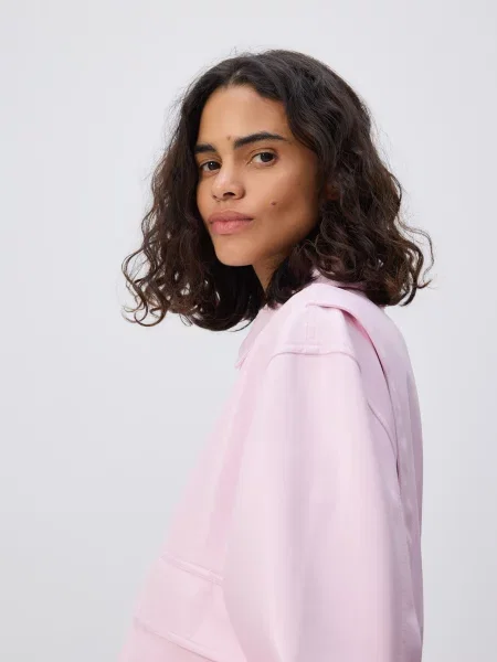 Reserved Бомбер з екошкіри рожевий