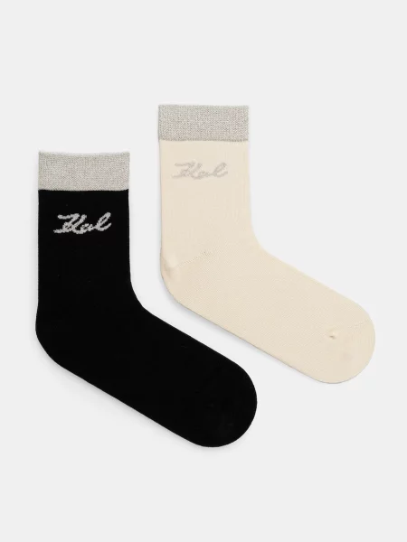 Чорапи Karl Lagerfeld 2 чифта черно