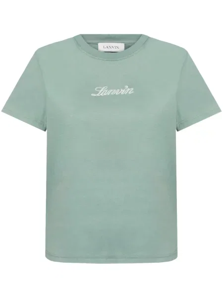 Tricou Lanvin cu broderie verde