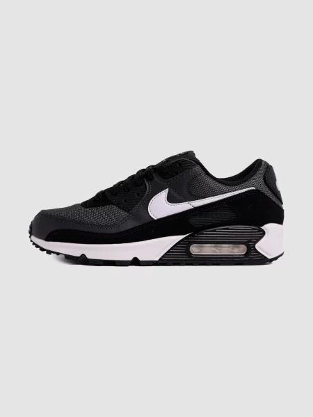 Кожаные повседневные кроссовки Nike Air Max 90 черные