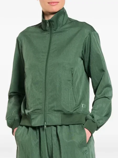 Hanorac cu fermoar Y-3 cu imagine verde