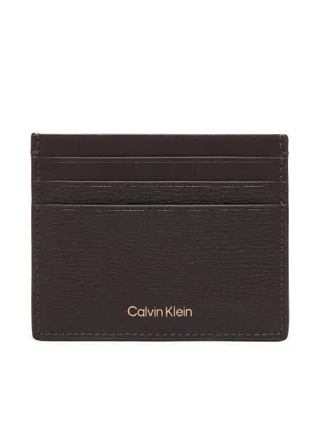 Кожено портмоне Calvin Klein кафяво