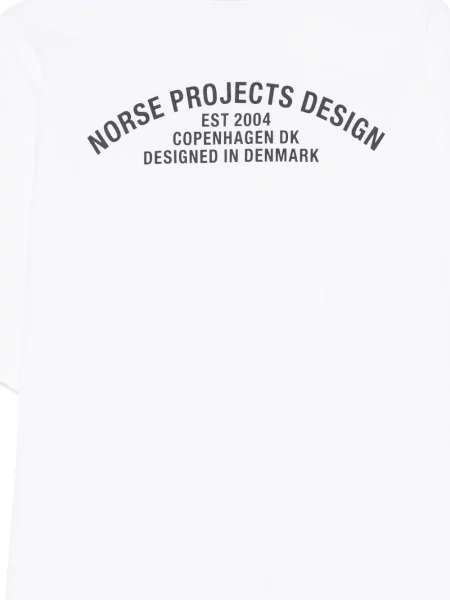 Къс тениска Norse Projects с кръгло деколте бяло