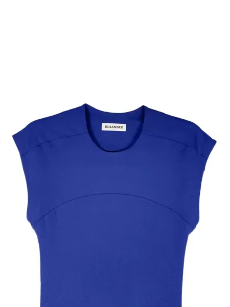 Rochie midi Jil Sander fără mâneci albastru