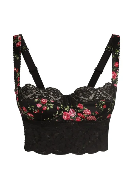 Sutien Dolce & Gabbana din satin cu imagine mini negru