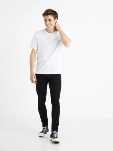 Mršav skinny fit traperice Celio crna