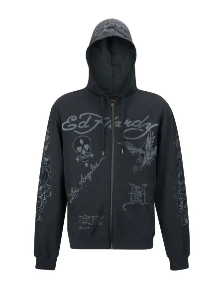 Ed Hardy Hanorac gri negru