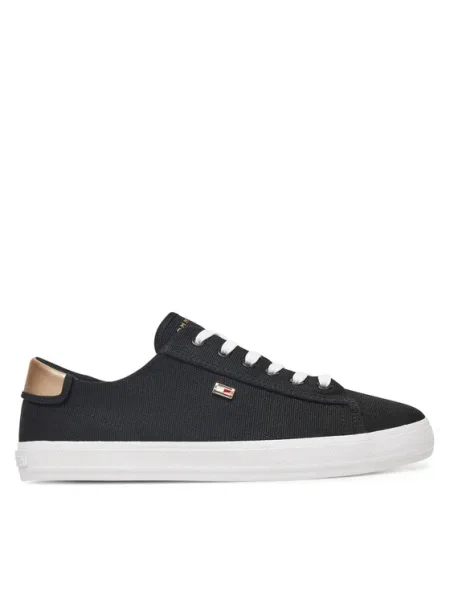 Ниски кецове Tommy Hilfiger VULC CANVAS LACE UP SNEAKER черно