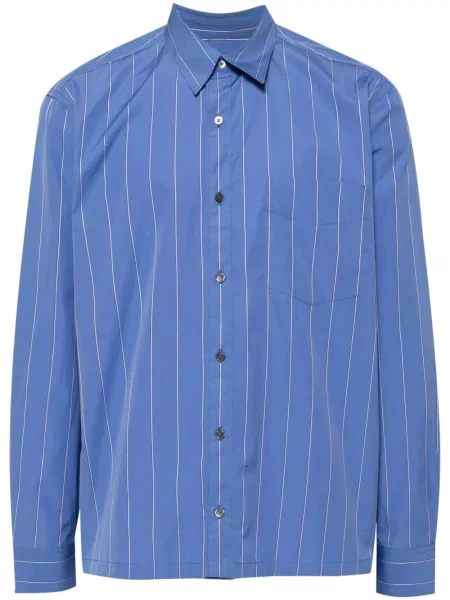 Pruhovaná košile Paul Smith s potiskem modrá