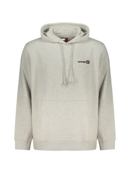 Hanorac cu glugă Tommy Hilfiger cu imagine cu cordon gri
