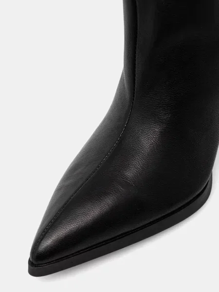 Кожаные сапоги Answear.lab на шпильке черные