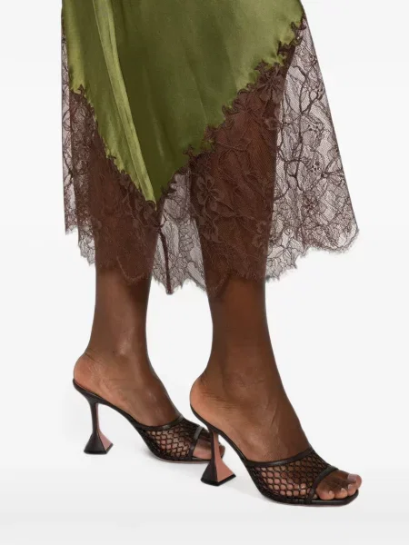 Rochie Staud asimetrică din dantelă verde