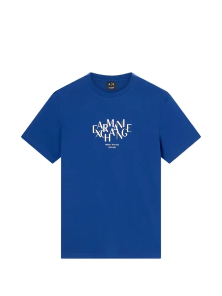 Tricou Armani Exchange cu decolteu rotund albastru