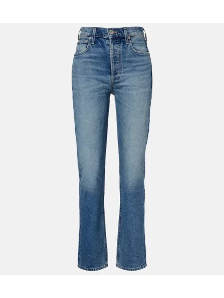 Proste jeansy Citizens Of Humanity z wysoką talią niebieskie