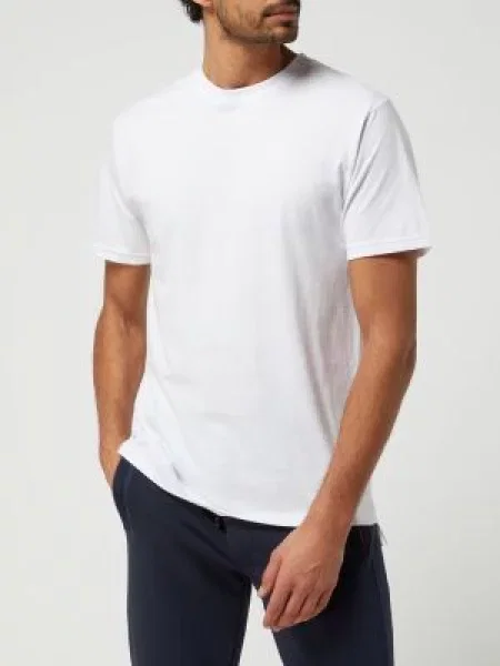 T-shirt z bawełny w zestawie 2 szt. Götzburg Wäsche biała