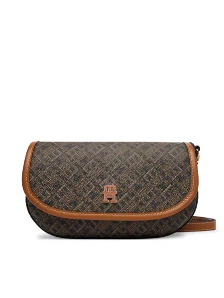 TOMMY HILFIGER Torba za čez ramo Monoplay črna rjava