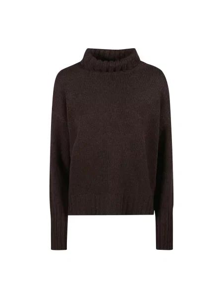 Sweter z golfem Aragona z kaszmiru brązowy