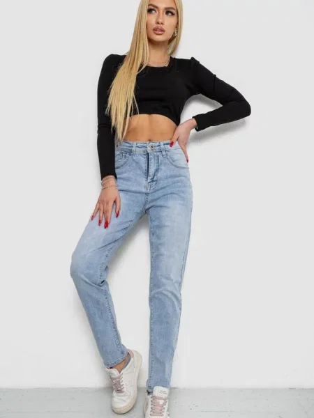 Джинси мом Ager бавовна/поліестер блакитний