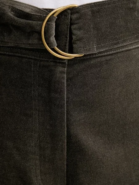 Велюрові штани Sessun прямі висока посадка зелений