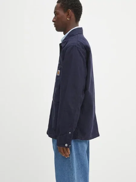 Carhartt Wip Kurtki Mężczyzna L Granatowa Kurtka Robocza Nowoczesny Styl niebieski