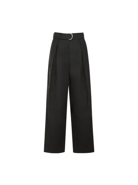 Lniane spodnie Max Mara czarne