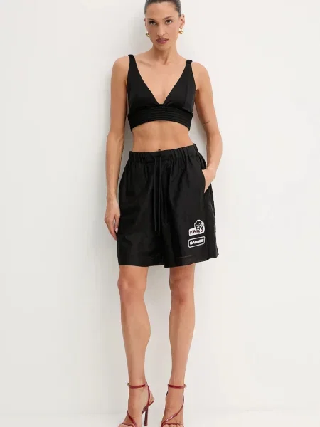 Шорти Pinko однотонна висока посадка чорний