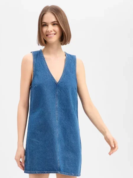 EDITED Dżinsowa sukienka Xristina Kobiety M niebieski