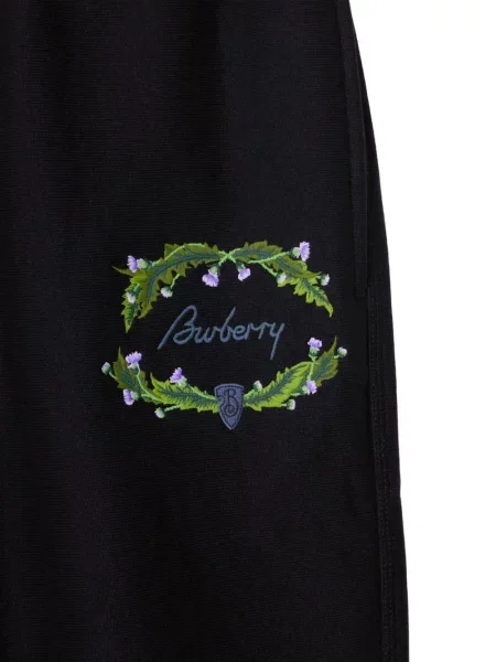 Bėgimas kelnės Burberry su autografu juoda