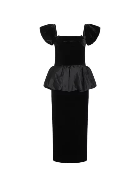 Rochie midi Self-portrait de catifea negru