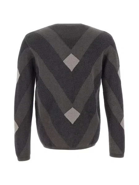 Μακρύς πουλόβερ Emporio Armani argyle γκρι