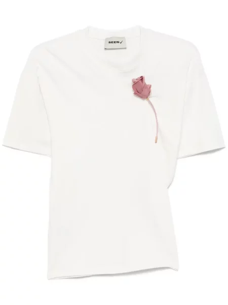 Tricou Seen Users asimetric alb
