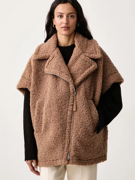 DKNY vestă pentru femei maro