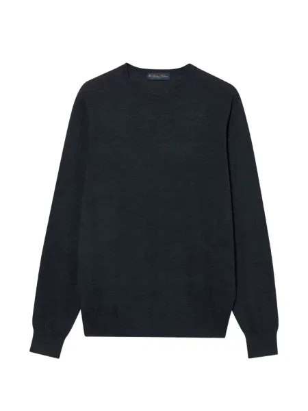 Pulover Brooks Brothers cu decolteu rotund gri