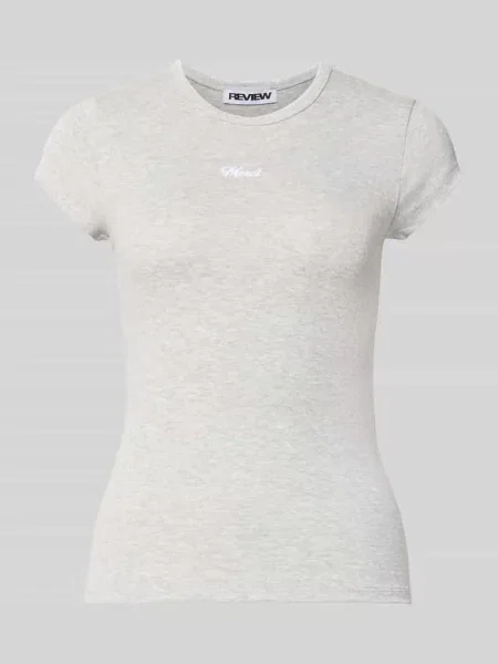 T-shirt z małym napisem z logo Review