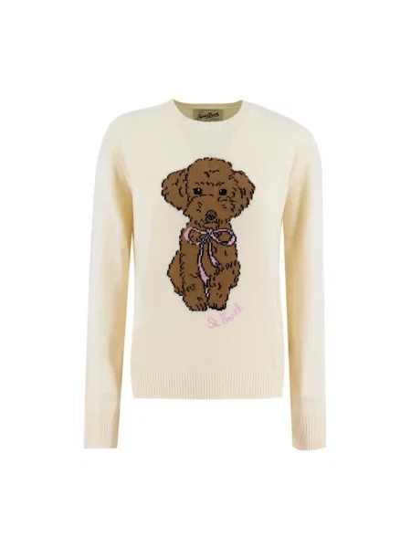 Sweter Mc2 Saint Barth z kokardką szary
