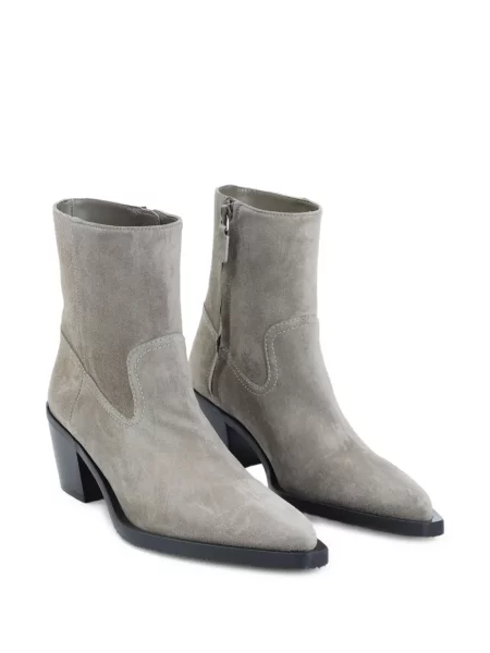 Botine Stuart Weitzman din piele de căprioară cowboy gri