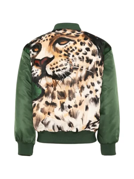Kurtka bomber dziecięcy Roberto Cavalli zielony