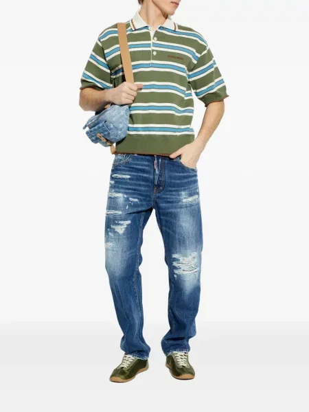 Polo Dsquared2 cu dungi verde
